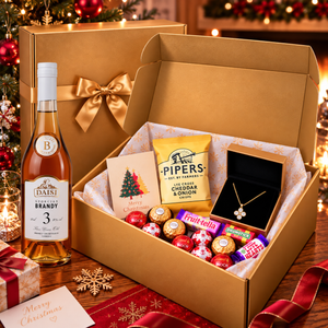 Luxury Christmas DAISI Brandy & Jewellery Gift Hamper B259