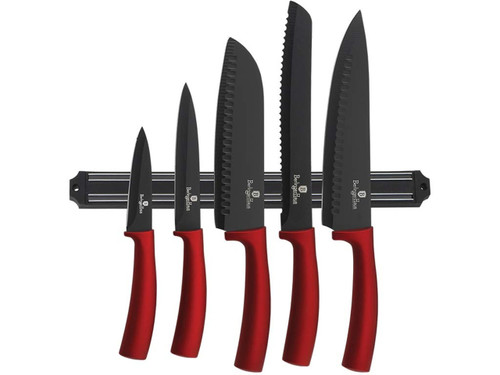 Berlinger Haus 6 pcs Knife Set with Magnetic Hanger Burgendy BH2400 	