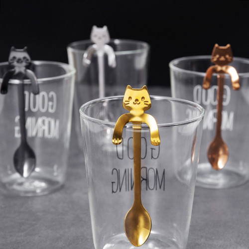 Stainless Steel Cute Cat Tea Spoons 9673