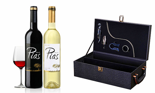 Luxury Leather Wine and accessory Hamper gift box