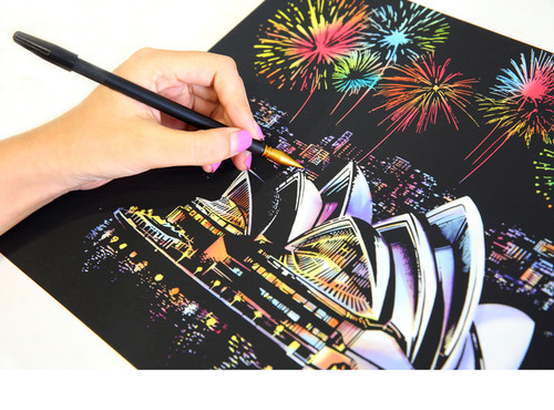 4pcs/Set A4 size Magic Scratch Art Painting DIY kit