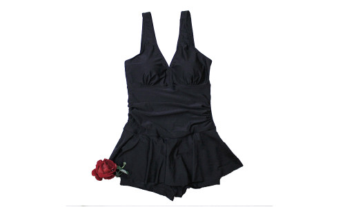  Solid color swimsuit one-piece skirt sexy backless one-piece swimsuit