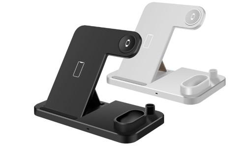 Wireless charger, 4-in-1 fast charging station compatible with Apple Watch Airpods Pro iPhone 11/11pro/X/XS/XR/Xs Max/8/8 Plus, wireless charging stand compatible with Samsung Galaxy S20/S10,