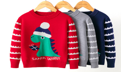 Dinosaur Christmas   Funny Humor Children sweater-la 1176