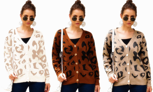 Leopard print Casual Cardigan 