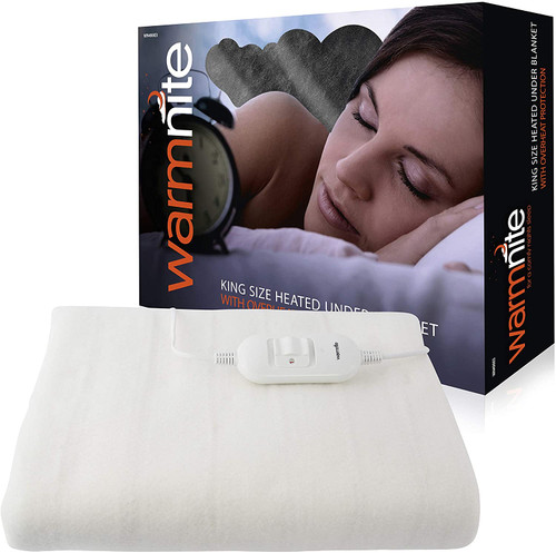 Warmnite Heated Under Blanket, Detachable Controller, 3 Heat Settings, Machine Washable, Overheat Protection