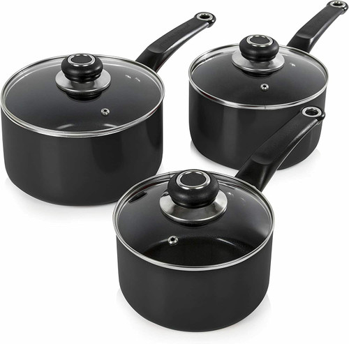 Morphy Richards 970030 Equip Pan Set, Black, 3 Piece