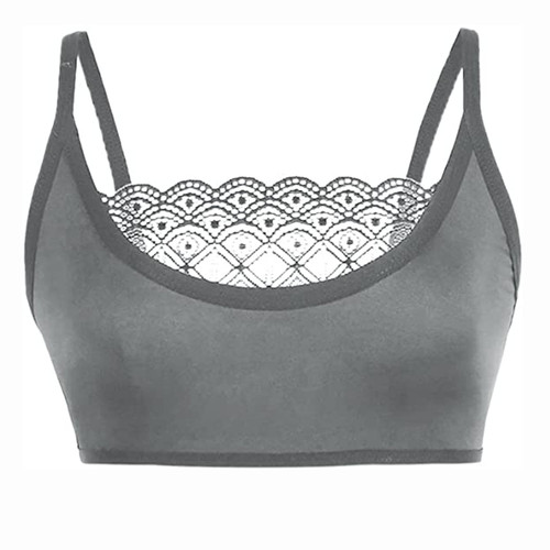 SP-Beige Women's fashion bralette women's bra tops hot sale women's lace strap draped chest top shirt new hollow knit underwear bras