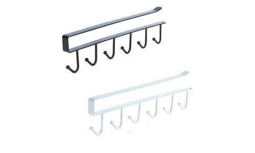 new 2pcs wrought iron cabinet six hook hook storage rack wardrobe hanging cabinet row hook 0293