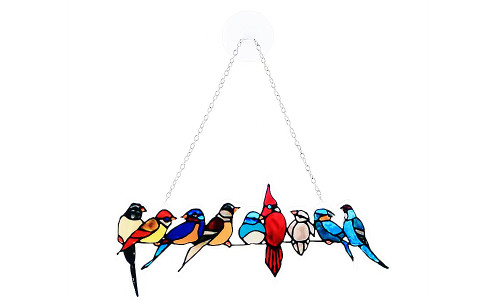9birds Stained glass effect Window Garden decoration-la  Y164