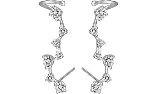 NEW Star shape 925 silver Zircon Earrings 0353 LA