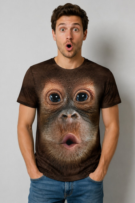 Men's Funny 3D Monkey Face Printed T-Shirt 5060
