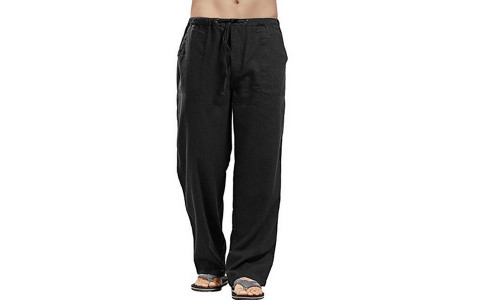 NEW Men's Loose Solid Color Pocket Casual Trousers 5551