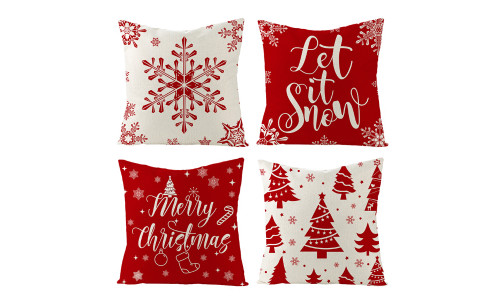 NEW 4pcs Christmas Pillowcase Red Sofa Pillow  Pillow 5691
