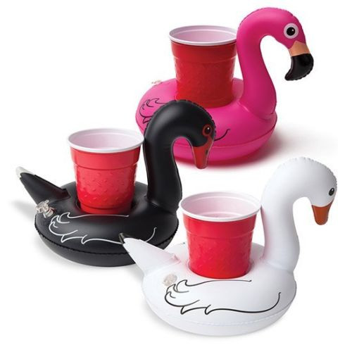 INFLATABLE BEVERAGE BOATS DONUTS Drinks Holder Pool Floats