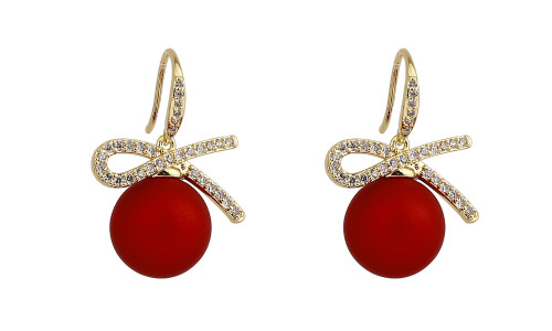 NEW Vintage Bow Red Ball Pendant 5747
