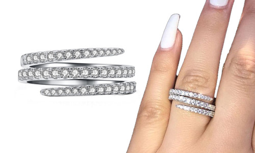New-The micro - diamond-encrusted ring encircles the ring three times6126-LA