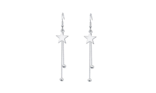 2302 NEW Five-pointed star medium and long tassel earrings 61207