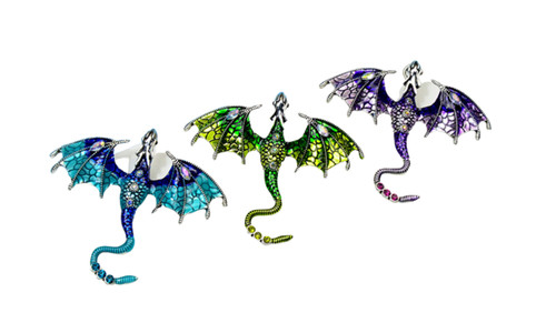 2302 NEW Vintage drop-oil enamel dragon brooch61211