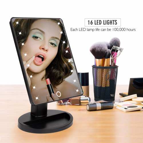 Makeup Mirrors Vanity Illuminated Stand Comestic Mirror Lighted 16 LED Lights