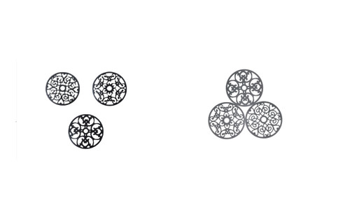 2302 NEW 3PC silicone thickened round table mat 6243