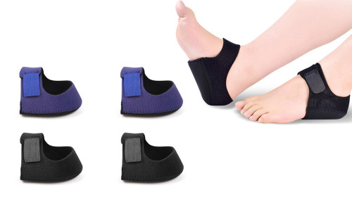 2303  NEW   a pair Heel socks Heel honeycomb damping silicone pad Velcro adjustable to increase pain relief cracking foot protection  6341