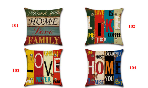 2303  NEW 4pcs  Vintage Mediterranean hand-painted letter pillowcase  6351