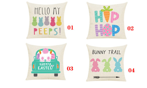 2303  NEW  4PCS Easter Cartoon Cute Rabbit and Radish Sofa Cushion Cover  6381
