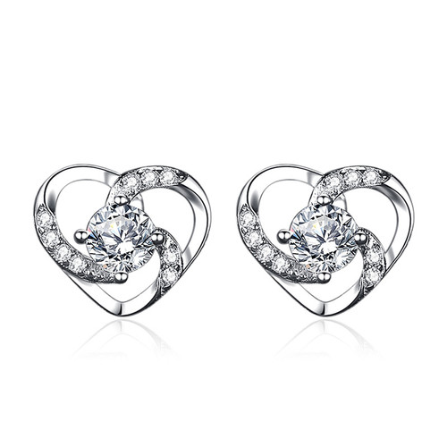 2304NEW-Heart-shaped ear decoration heart hollow out6580