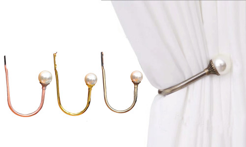 2304 NEW 2PC Pearl small curved hook curtain hook wall hook 7004