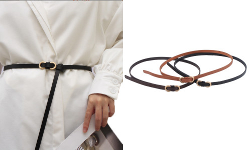 2306 NEW 3PC Thin Belt Women's Simple Matching Dress, Suit Sweater, Waist Tie, Small Belt 7410LA