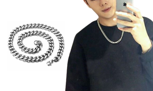 2308 NEW Men and women 50CM trendy street minimalist and versatile titanium steel lock bone chain 7990 LA