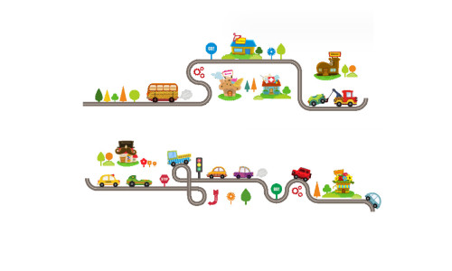 2308 NEW Cartoon Car Children's Bedroom Kindergarten Wall Decal 7991 LA