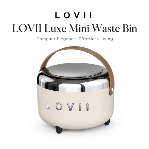 2311  LOVII Signature Waste Bin Cream 7670 GB