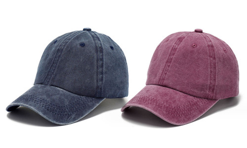 2312 NEW Washed denim worn-out baseball cap, men's autumn trendy brand soft top breathable duckbill cap 8346LA
