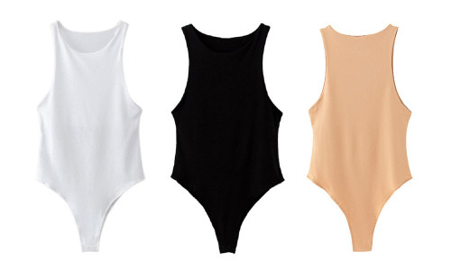 2406NEW-Sexy one shoulder sleeveless bodysuit bottoming tights8706
