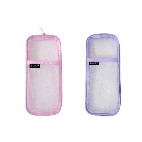 2408 NEW 1-2PC About transparent mesh pencil case, student large capacity stationery bag8830LA