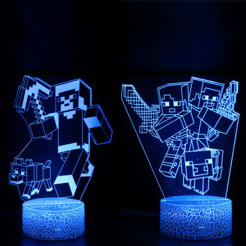 NEW  2508 3D Pixel Touch Remote Control Colorful Lights Acrylic Night Light  9707