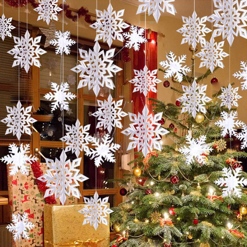 NEW 2511 Snowflake Ceiling Decor - Christmas Indoor Hanging Ornament SET 9849