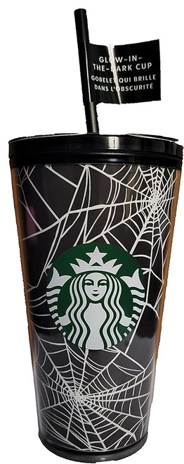 STARBUCKS Exclusive Limited Edition 2021 Glow in the Dark 16 oz. Grande Spider Web Tumbler - Halloween