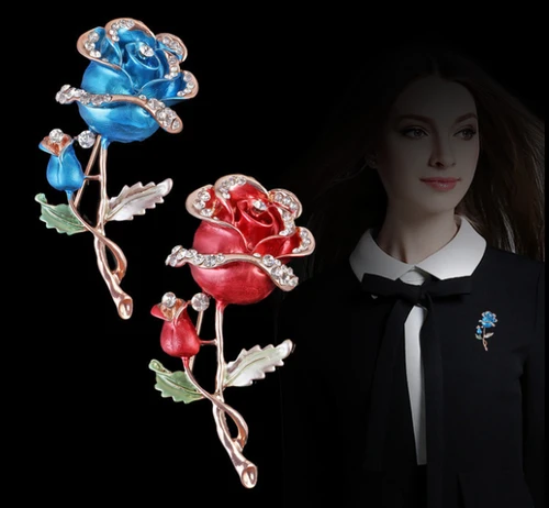Gold Plated Rose Brooch