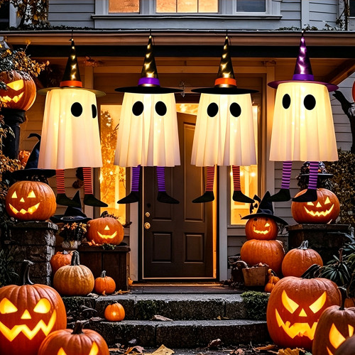 NEW 2607 Halloween Ghost String Lights LED Hanging Ghost Fairy Lights for Indoor Outdoor Party Decor B222
