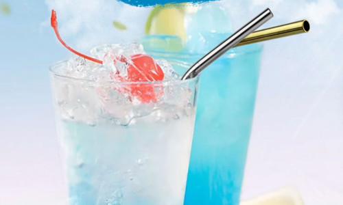 Stainless Steel Straws with Brush Pack of 4 multiple color 