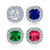 3.44 CTTW Halo Stud Earrings with Premium Aurelis Crystal Elements