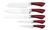5pcs Stainless Steel Knife Set Red