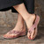 Soft Leather platform Flower Flip Flops