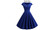 Summer V-neck printed casual swing solid color dress-LA