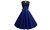 New retro sleeveless lace stitching solid color dress