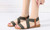 New-Elastic Fabric Front Cross Strap Sandal6110