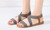 New-Elastic Fabric Front Cross Strap Sandal6110